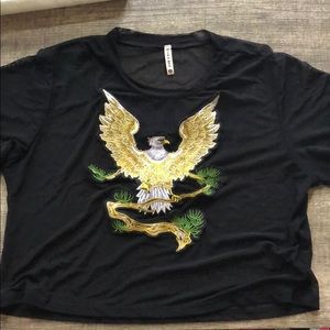 LF EMMA AND SAM GRAPHIC MESH TEE